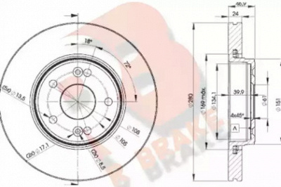 R BRAKE 78rbd22234 -  Тормозной диск